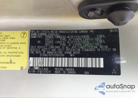 2005 Lexus Rx 330 z USA, uszkodzony, nr VIN 2T2HA31U75C084300